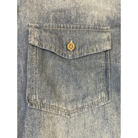 Ali & Kris Womens Shirt Size 1x Cowgirl Western Blue Denim Pockets - Picture 5 of 8
